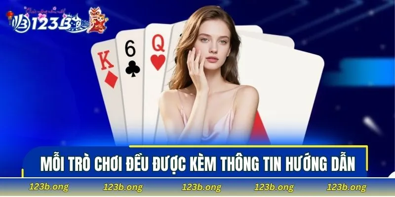Mỗi trò chơi đều được kèm thông tin hướng dẫn rõ ràng