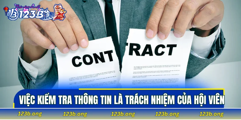 Việc kiểm tra thông tin là trách nhiệm của hội viên